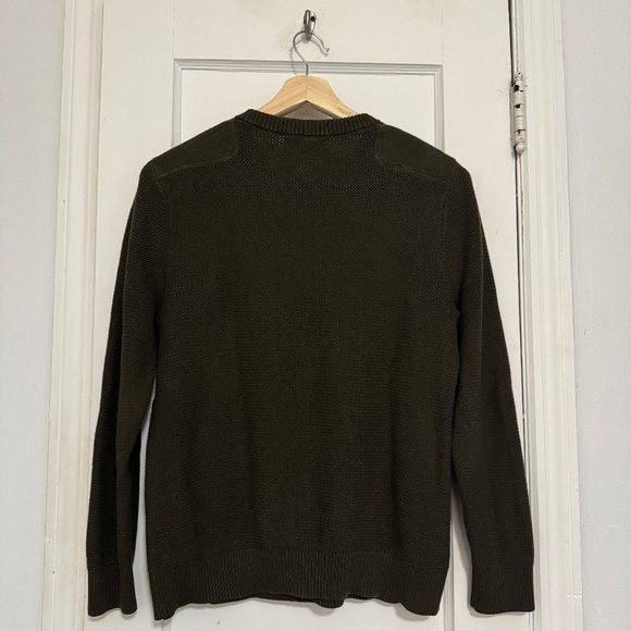 Banana Republic Men's Wavy Texture Camo Green Sweater | Size: M - Picture 5 of 7